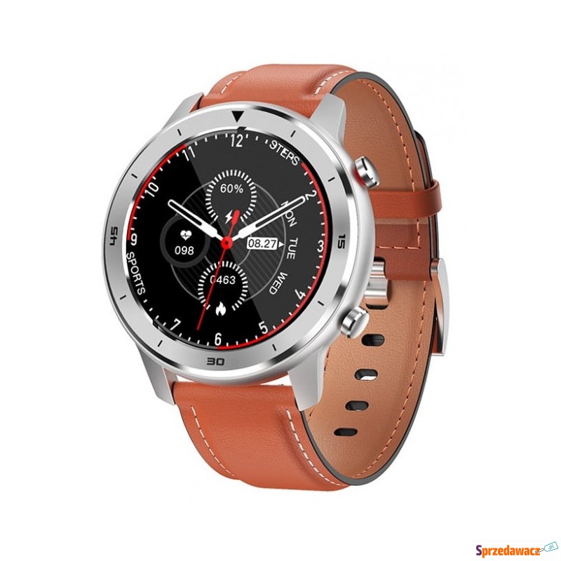 Smartwatch Garett Men 5S brązowy, skórzany - Smartwatche - Biała Podlaska