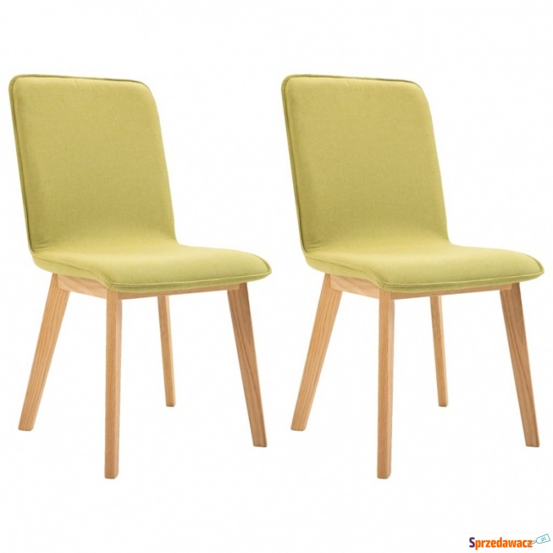 Krzesła stołowe, 2 szt., zielone, tkanina i lity... - Krzesła kuchenne - Świętochłowice