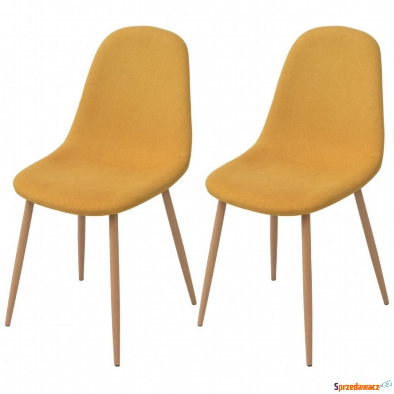 Krzesła stołowe, 2 szt., żółte, tkanina - Krzesła kuchenne - Mikołów