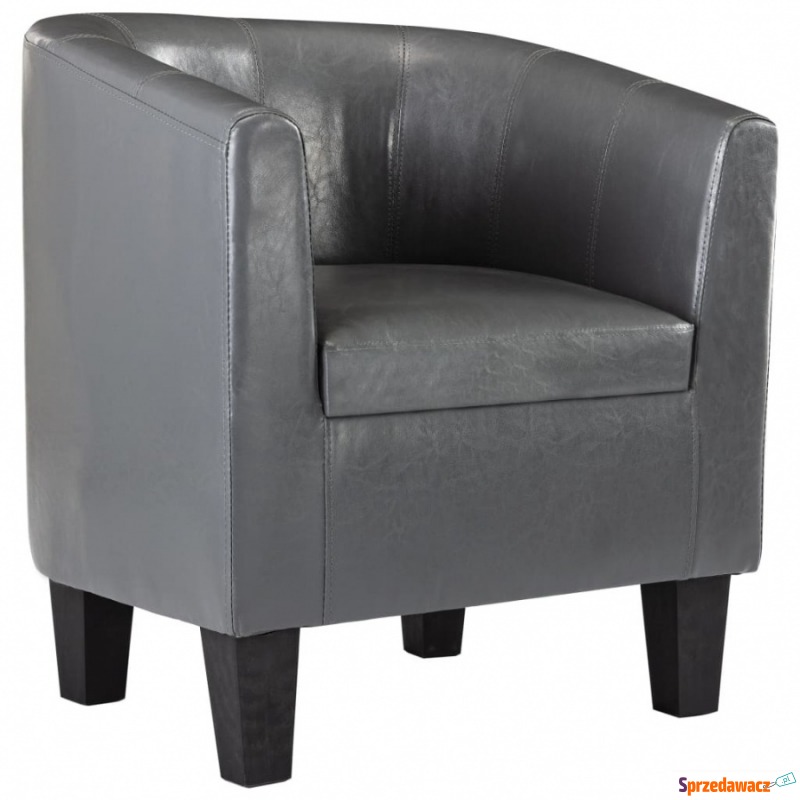 Fotel szary sztuczna skóra - Krzesła biurowe - Busko-Zdrój