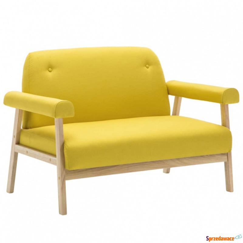 Sofa 2-osobowa tapicerowana tkaniną żółta - Sofy, fotele, komplety... - Ostrołęka