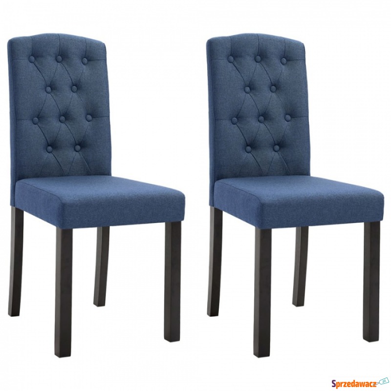 Krzesła do jadalni 2 szt. niebieskie tapicerowane... - Krzesła do salonu i jadalni - Łódź