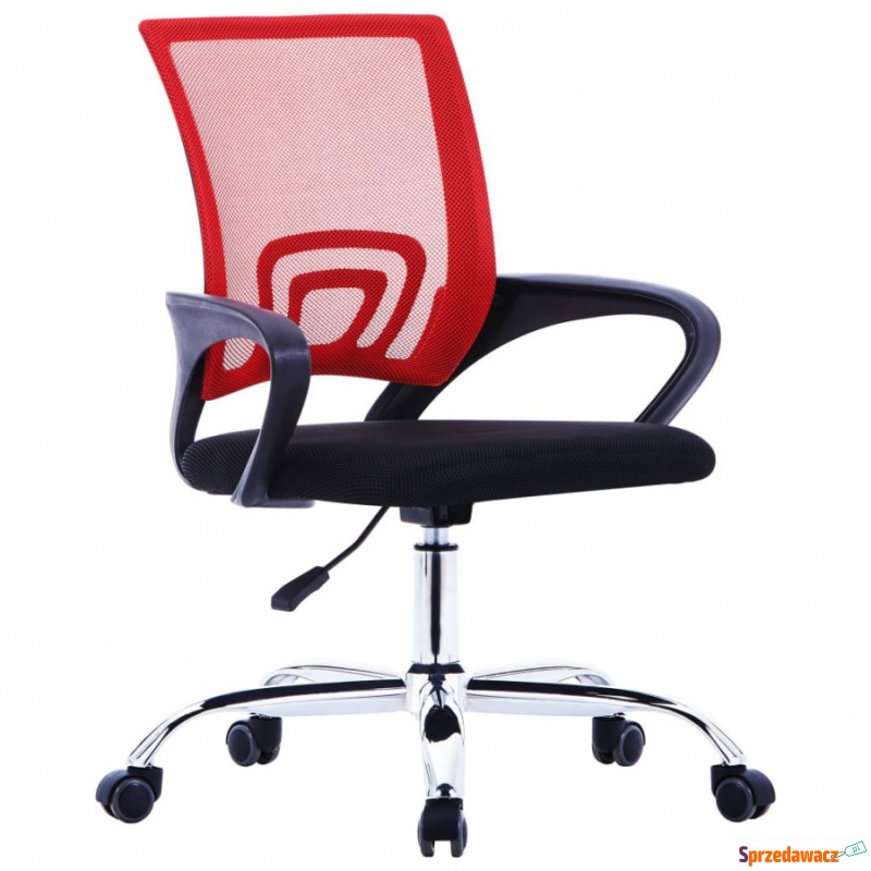 Krzesło biurowe z siatkowym oparciem, czerwone,... - Krzesła biurowe - Mikołów