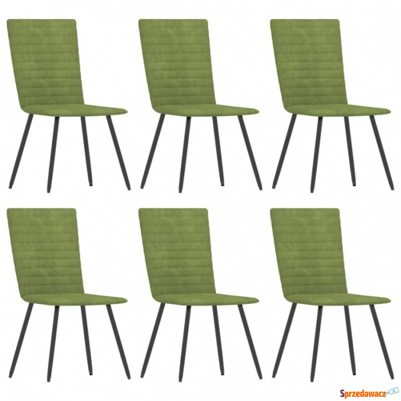 Krzesła stołowe, 6 szt., zielone, aksamitne - Krzesła kuchenne - Sochaczew