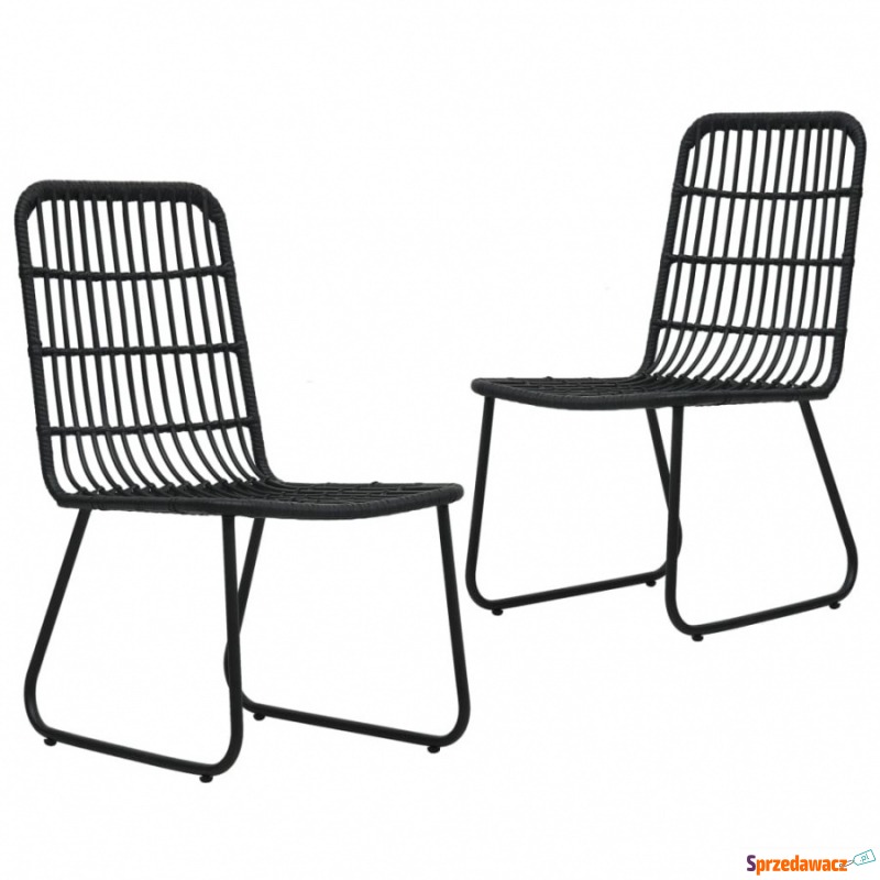 Krzesła ogrodowe, 2 szt., polirattan, czarne - Krzesła ogrodowe - Wodzisław Śląski