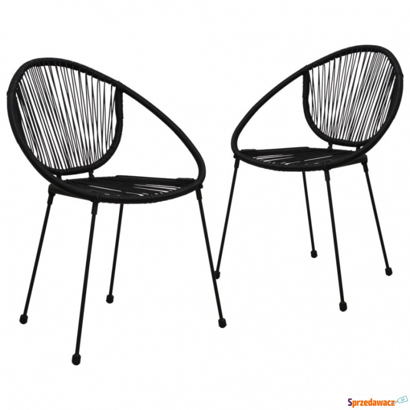 Krzesła ogrodowe, 2 szt., rattan PVC, czarne - Krzesła ogrodowe - Leszno