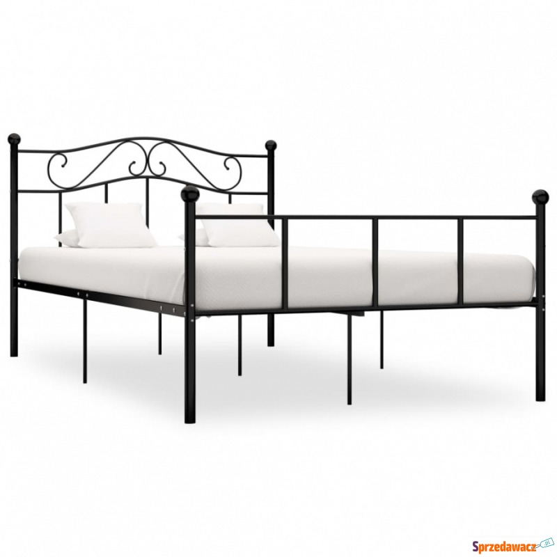 Rama łóżka, czarna, metalowa, 160 x 200 cm - Stelaże do łóżek - Zabrze
