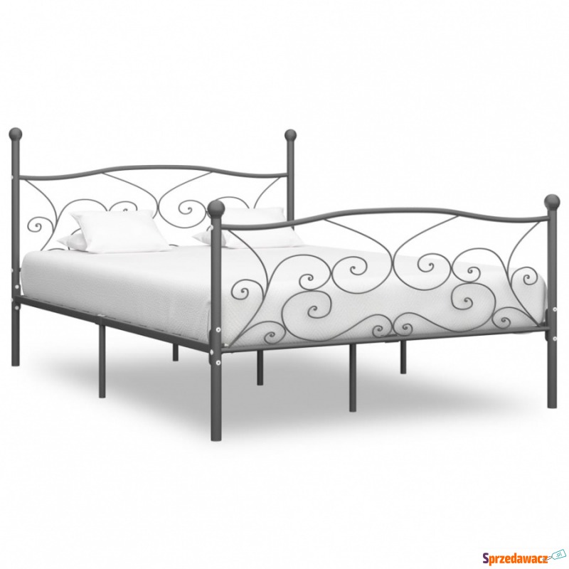 Rama łóżka, szara, metalowa, 200 x 200 cm - Łóżka - Siedlce