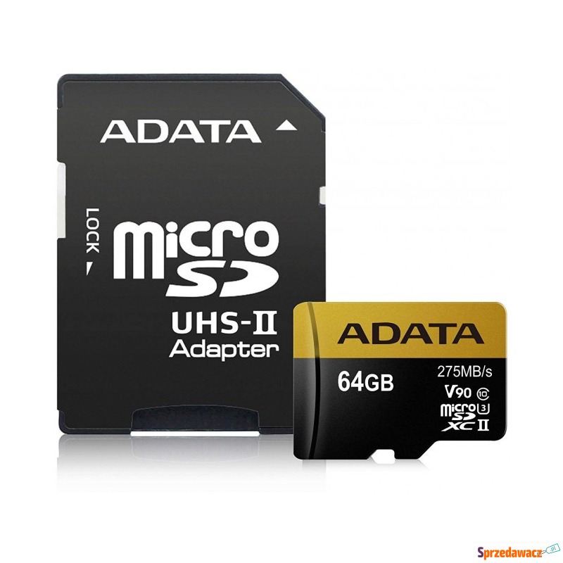 ADATA Premier One microSDXC 64GB 275R/155W UHS-II... - Karty pamięci, czytniki,... - Kołobrzeg