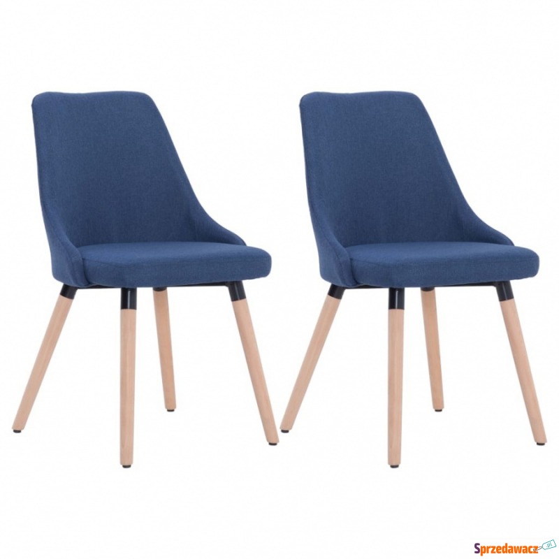 Krzesła do jadalni 2 szt. niebieskie tapicerowane... - Krzesła do salonu i jadalni - Nowy Targ