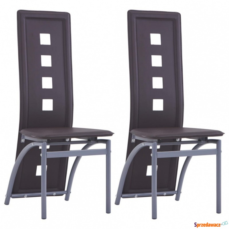Krzesła do jadalni 2 szt. brązowe sztuczna skóra - Krzesła do salonu i jadalni - Mikołów