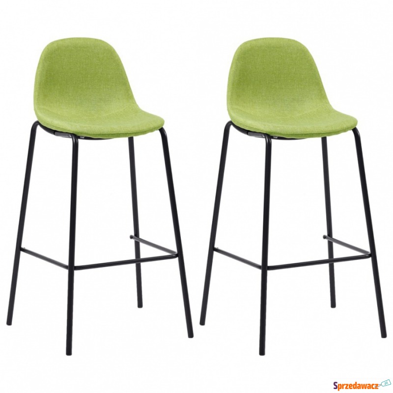 Krzesła barowe 2 szt. zielone tapicerowane tkaniną - Taborety, stołki, hokery - Knurów
