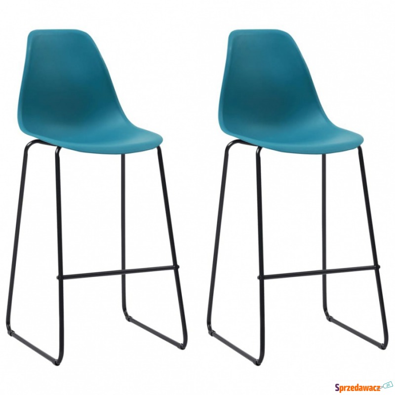 Krzesła barowe 2 szt. turkusowe plastik - Taborety, stołki, hokery - Kołobrzeg