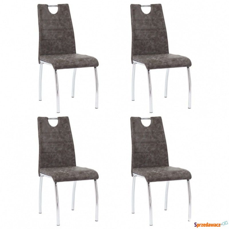 Krzesła do jadalni 4 szt. brązowe sztuczna skóra - Krzesła do salonu i jadalni - Sandomierz