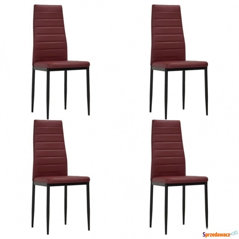 Krzesła do jadalni 4 szt. bordowe sztuczna skóra - Krzesła do salonu i jadalni - Trzebiatów