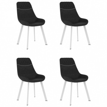 Krzesła jadalniane, 4 szt., czarne, sztuczna skóra