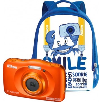 Kompakt dla dzieci Nikon COOLPIX W150 pomarańczowy + plecak