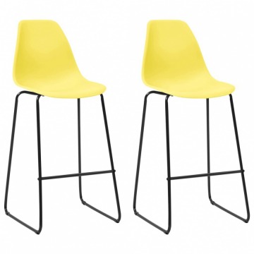 Krzesła barowe 2 szt. żółte plastik