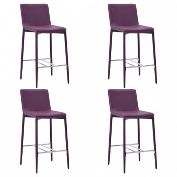 Krzesła barowe 4 szt. fioletowe sztuczna skóra