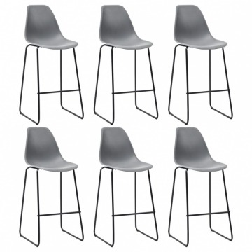 Krzesła barowe 6 szt szare plastik