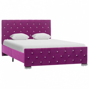 Rama łóżka, fioletowa, tapicerowana tkaniną, 120 x 200 cm