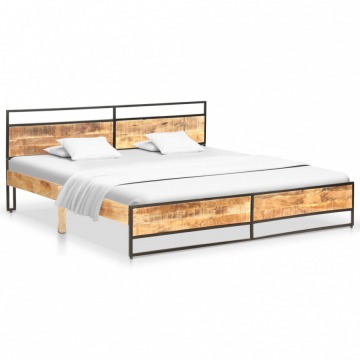 Rama łóżka, surowe drewno mango, 200 x 200 cm