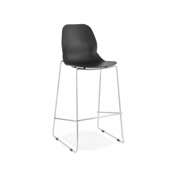 Krzesło barowe Kokoon Design Ziggy czarne nogi chromowane