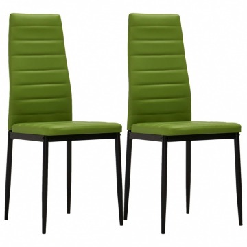 Krzesła jadalniane, 2 szt., limonkowa zieleń, sztuczna skóra
