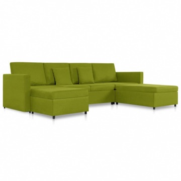 4-osobowa sofa rozkładana, obita tkaniną, zielona