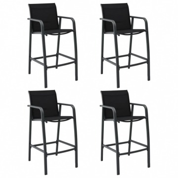Ogrodowe krzesła barowe, 4 szt., szare, tworzywo textilene