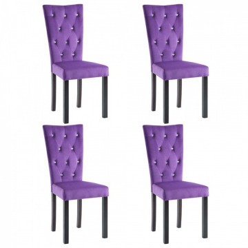 Krzesła do jadalni 4 szt. aksamitne fioletowe