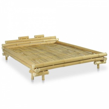 Bambusowe łóżko, 160 x 200 cm, kolor naturalny