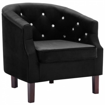 Fotel tapicerowany aksamitem 65 x 64 x 65 cm czarny