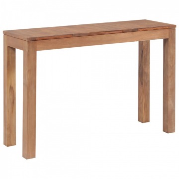 Stolik konsola z litego drewna tekowego, naturalny, 110x35x76cm