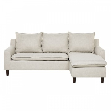 Sofa narożna tapicerowana beżowa ELVENES