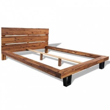 Rama łóżka z litego drewna akacjowego, 180x200 cm