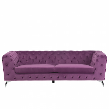 Sofa trzyosobowa welwet fioletowa Monachino BLmeble