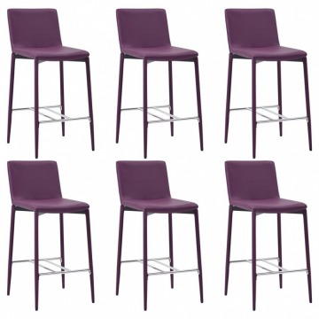 Krzesła barowe 6 szt. fioletowe sztuczna skóra