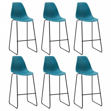 Krzesła barowe 6 szt turkusowe plastik