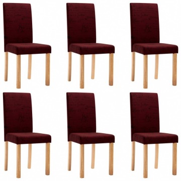 Krzesła jadalniane, 6 szt., czerwone wino, tkanina