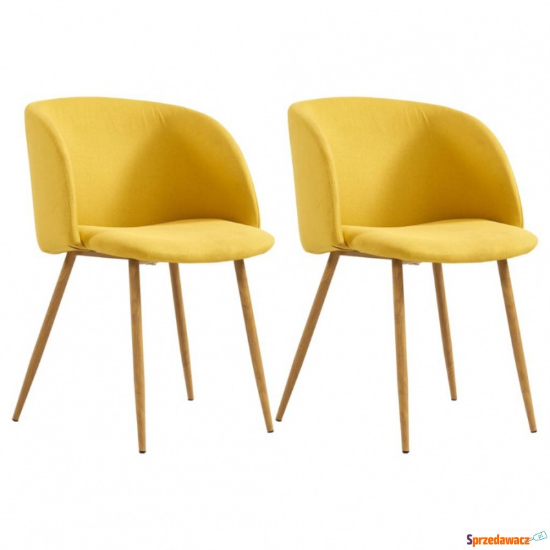 Krzesła do jadalni, 2 szt., żółte, tkanina - Krzesła do salonu i jadalni - Kielce