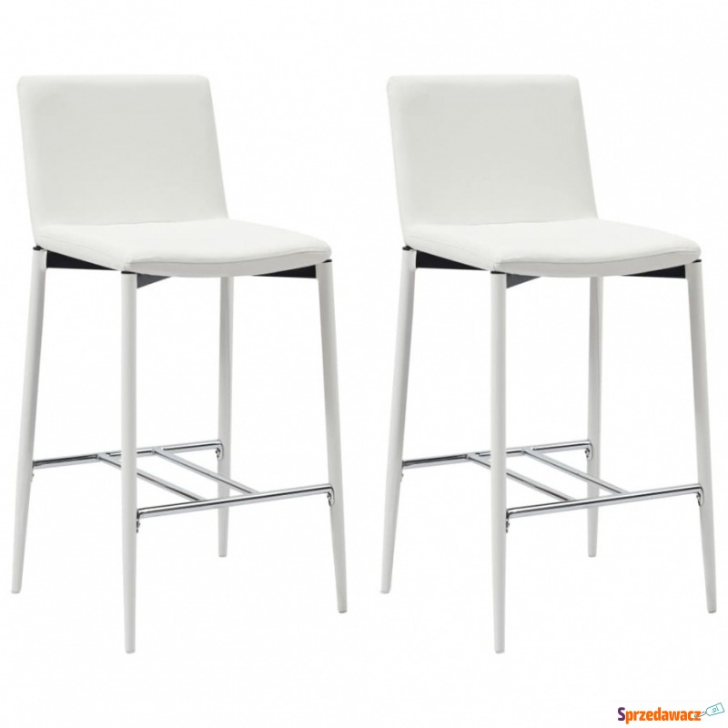 Krzesła barowe 2 szt. białe sztuczna skóra - Taborety, stołki, hokery - Krosno Odrzańskie