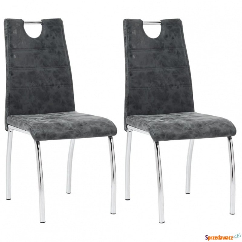 Krzesła do jadalni 2 szt. czarne sztuczna skóra - Krzesła do salonu i jadalni - Skierniewice