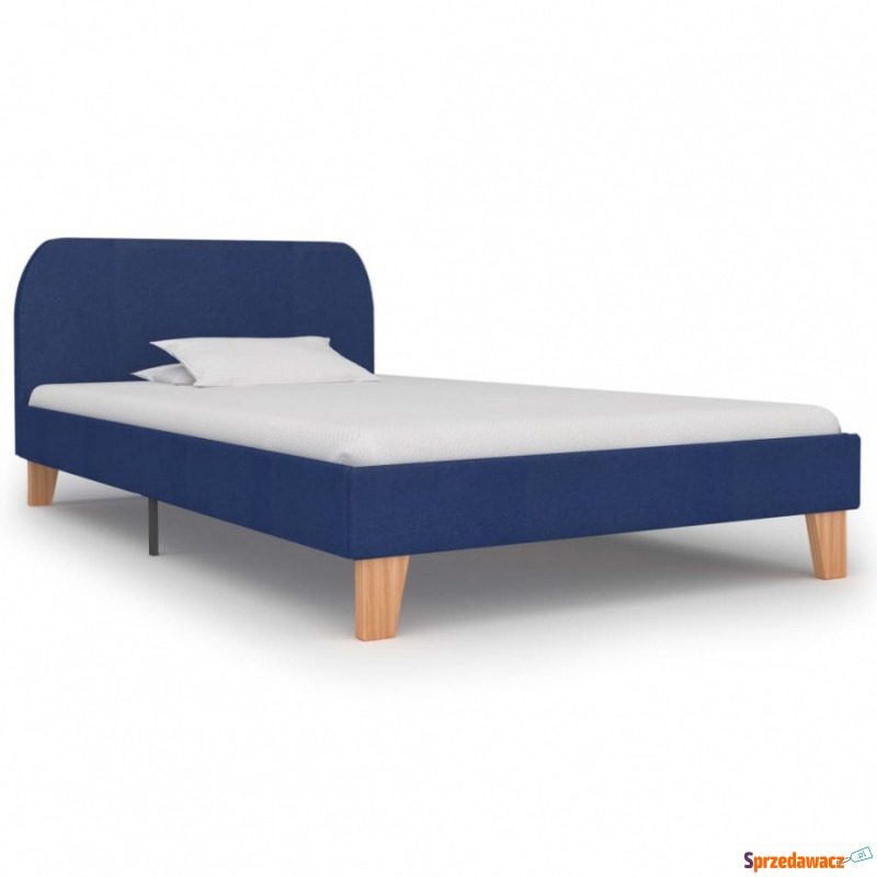 Rama łóżka, niebieska, tkanina, 90 x 200 cm - Stelaże do łóżek - Rogoźnik