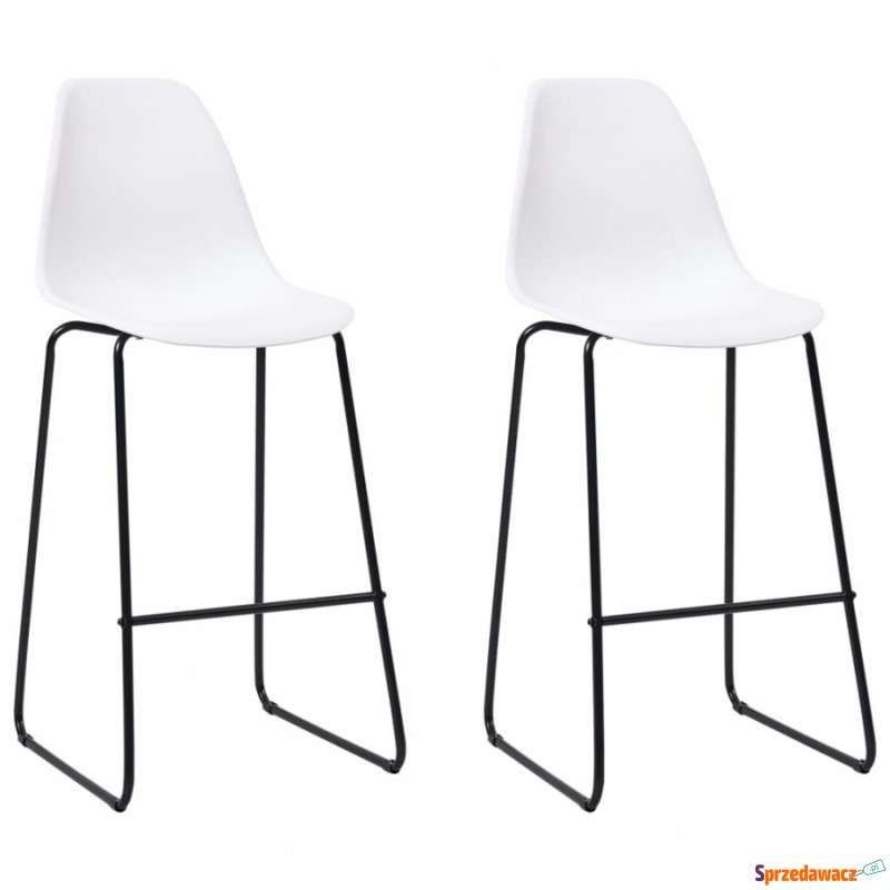 Krzesła barowe 2 szt. białe plastik - Taborety, stołki, hokery - Elbląg