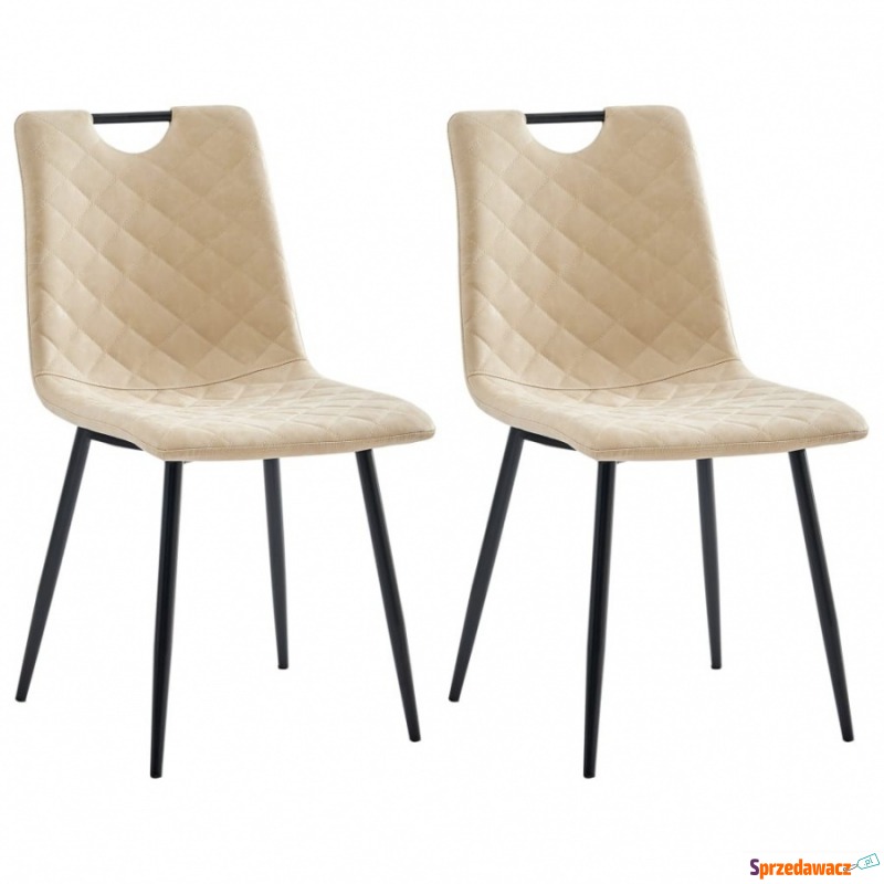 Krzesła do kuchni 2 szt. kremowe sztuczna skóra - Krzesła kuchenne - Otwock