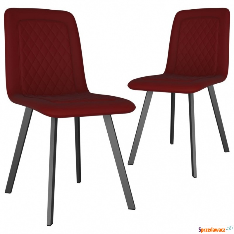 Krzesła do kuchni 2 szt. czerwone aksamitne - Krzesła kuchenne - Kołobrzeg