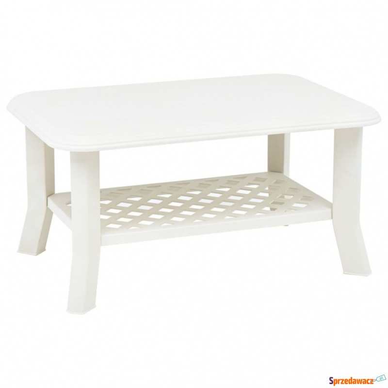 Stolik kawowy, biały, 90x60x46 cm, plastikowy - Stoły, stoliki, ławy - Kędzierzyn-Koźle