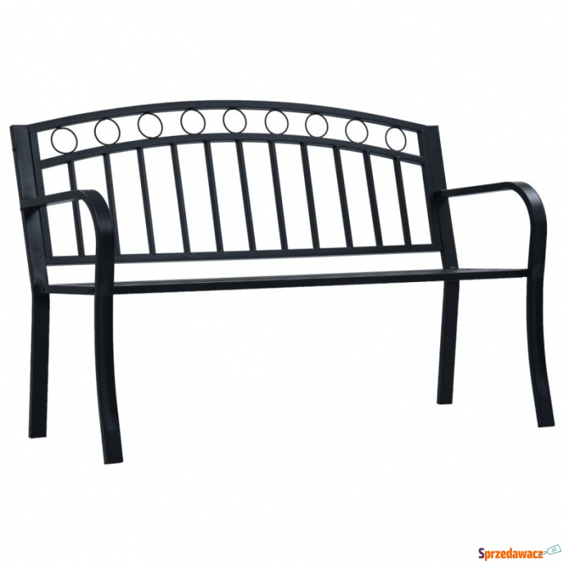 Ławka ogrodowa, 125 cm, czarna, stalowa - Krzesła ogrodowe - Sochaczew