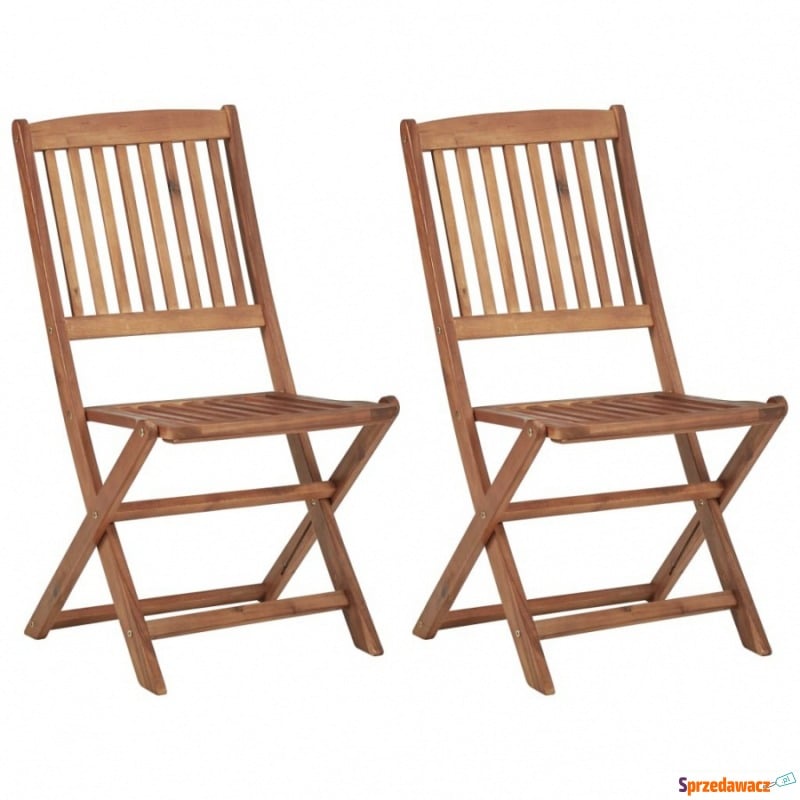 Składane krzesła ogrodowe, 2 szt., lite drewno... - Krzesła ogrodowe - Gdynia